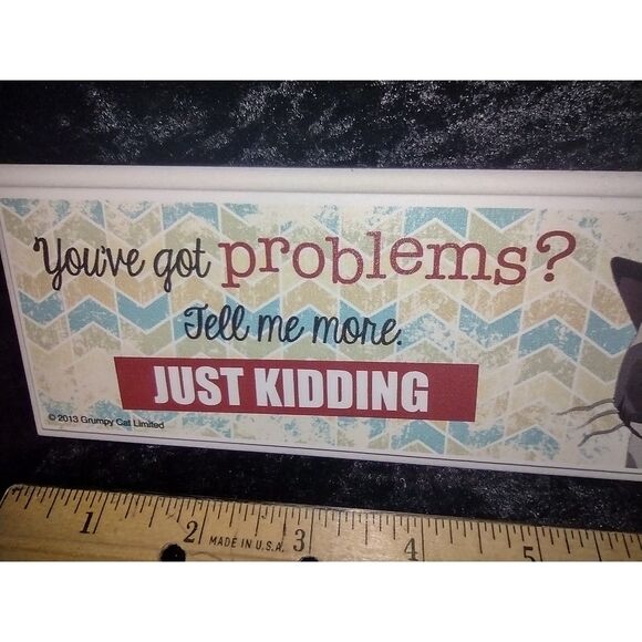 Grumpy Cat Wall Plaque Sarcastic Humor Funny Sign You've‎ Got Problems 2013 Ganz - Picture 2 of 6